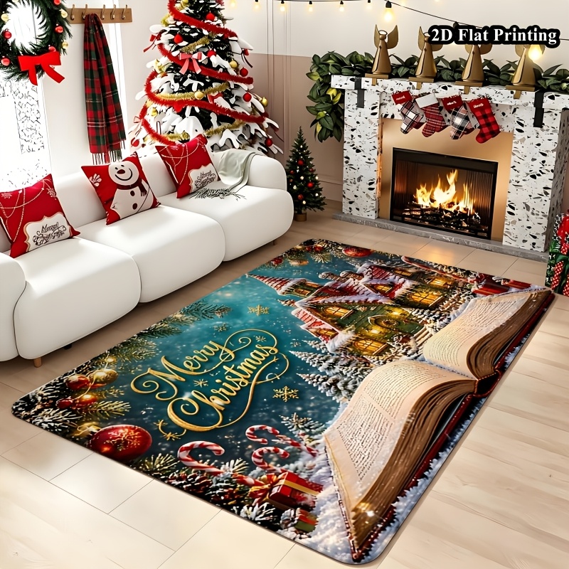 1pc 2D Flat Christmas Rug, Mag - Commercial Book Printing Machines ulasan dan harga